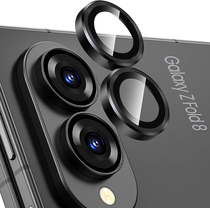 Tensea Camera Lens Protector Compatible for Samsung Galaxy Z Fold 8 | 9H Tempered Glass Camera Cover Screen Protector Metal Individual Ring 【Case Friendly】【Installation Tray】【Military Protection】 by Tensea
