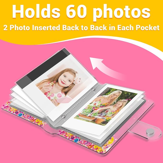 Small Photo Album 2x3 for Instax Mini Series Instant Film, 3 Inch Mini Photo Album for Polaroid Snap, Gift for 3~10 Year Old Girl, Stocking Stuffers (Holds 60 Photos) - Image 3