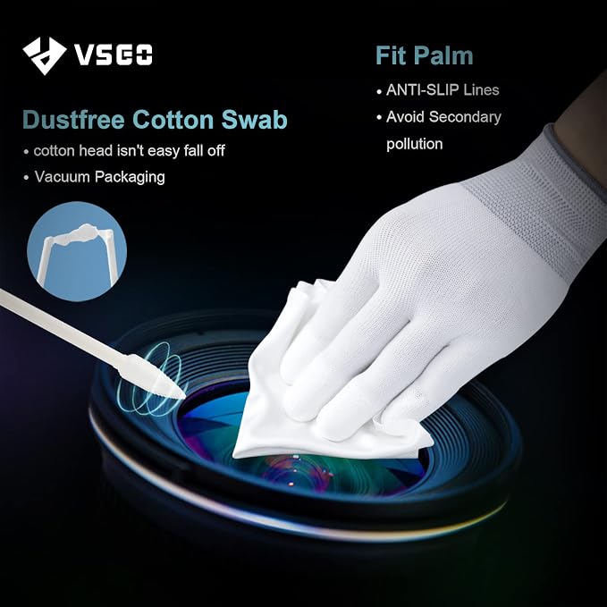 VSGO Professional Camera Cleaning Kit with Portable Bag Air Blower Lens Cleaning Pen Spray Cotton Swab Cloth Compatible with Canon, Nikon, Sony DSLR Cameras and Sensitive Electronics Bundle(VS-A3E) - Image 7