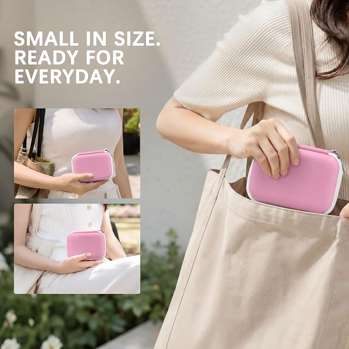 Camera Carrying Case for KODAK PIXPRO FZ55/ FZ45 Digital Camera | Camera Storage Case. Hard Protective Bag With Mesh Pocket Fits Batteries Cable Memory Card Card Reader, Pink - Image 9