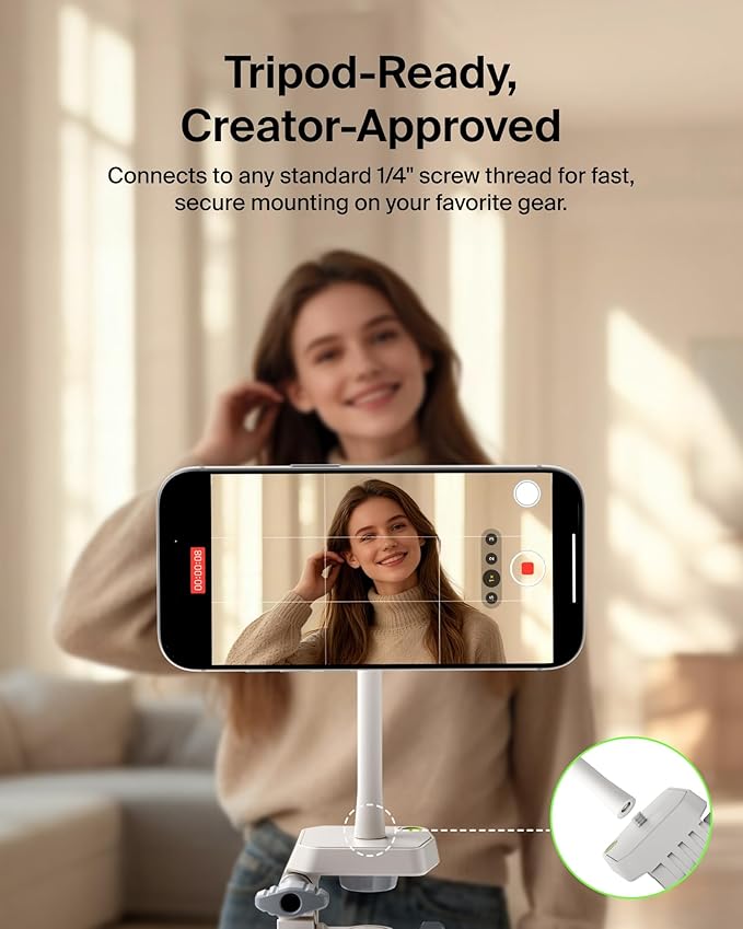 Belkin Stage Magnetic Tripod Phone Mount, MagSafe & Qi2 Compatible | 360-degree rotating holder, for iPhone 17 & 16, Android, TikTok, YouTube, streaming, influencer content - Image 3