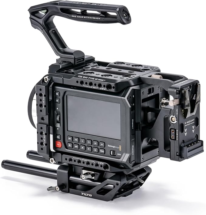 Tilta Camera Cage Pro Kit Gold Mount Compatible with Blackmagic Pyxis 6K/12K | Includes Full Cage, Top Handle, Gold Mount Battery Plate, Side Plate, Bottom Plate, 15mm Baseplate w/Rods, and Mini Tool | Gold Mount Pro Kit with 15mm LWS baseplate and Xen... - Image 9