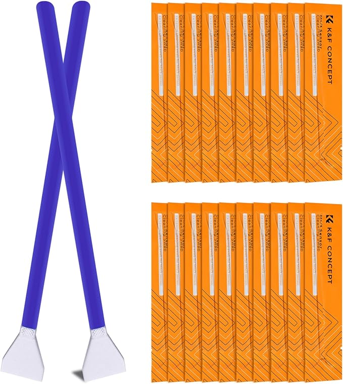 K&F CONCEPT M4/3 Sensor Cleaning Swab for Olympus Panasonic M4/3 Cameras | 12mm sendor SwabsX10,Vacuum Package,Flexible Grip Rod,20ml Gentle Cleaner,Superfine Microfiber Cloth Material,Wide Usage,MA03 by KFCONCEPT