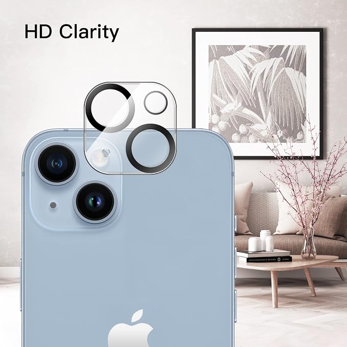 JETech Camera Lens Protector for iPhone 14/14 Plus, 3-Pack | 9H Tempered Glass, HD Clear, Anti-Scratch Protection, Night Shot Compatible, Case-Friendly - Image 3