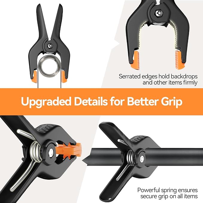 EMART 6 Pack Heavy Duty Spring Clamps 4.5 inch Plastic Backdrop Clips | Photo Booth Clamps Quick Grip for Photography Studio,Backdrop Stand,Paper,Tarpaulin,Woodworking,Crafts,Tarp,Table Cloth - Image 5