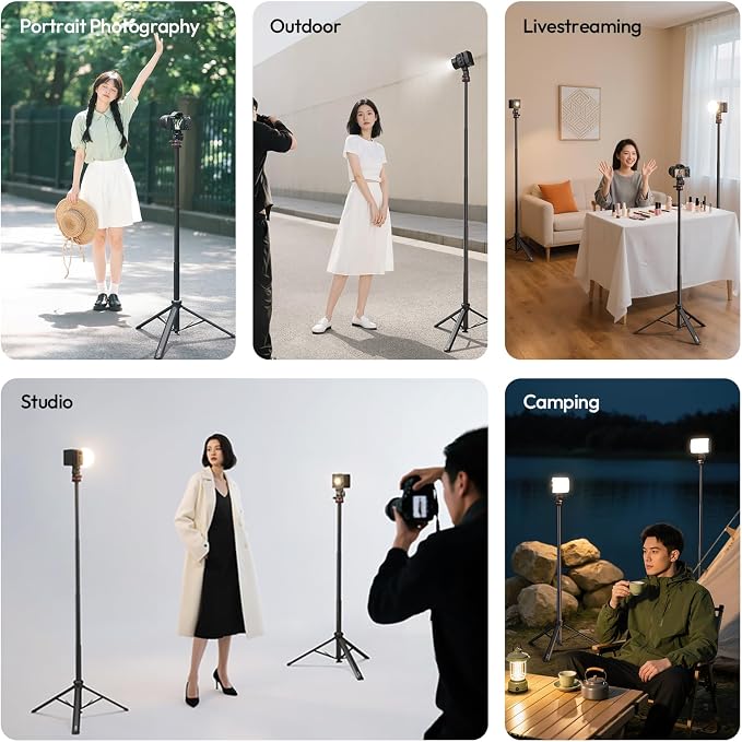 ULANZI MT-80 Aluminum Tripod Stand, 7FT Auto Pop-Up Camera Light Tripod | 11LB Max Load , 1/4" Screw, 360° Ball Head, 360° Rotates, Portable Video Light Stand for DSLR Camera, Ring Light, Video Rig - Image 8