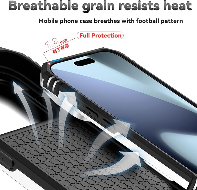 SunStory Phone Case for iPhone 17 Pro Case with HD Screen Protector & Slide Camera Cover & Rotated Ring Kickstand, [Military-Grade] Phone Case for iPhone 17 Pro, Silver - Image 7