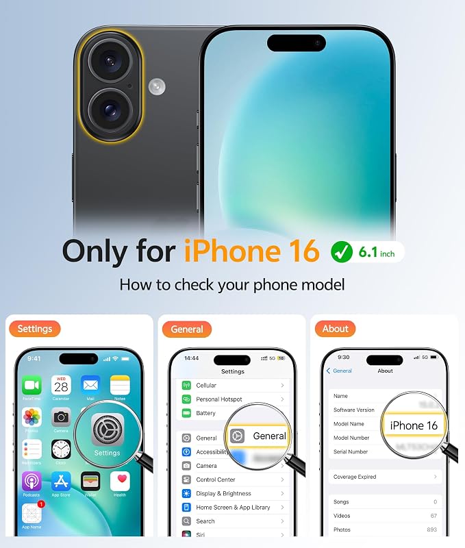FNTCASE for iPhone 16 Case, Fit for Magsafe, Screen Protector, Blue | Full Camera Protection, Translucent Matte, 14FT Military Grade Drop Proof, Shockproof Protective Phone Cover - Image 2
