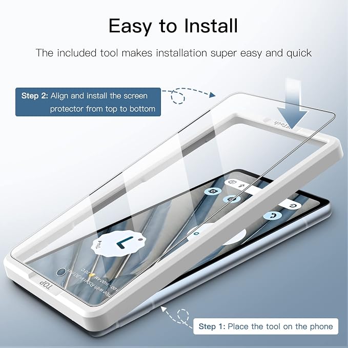 JETech Screen Protector for Google Pixel 7a, 2+2 Pack | with Camera Lens Protector, HD Clear Tempered Glass, Anti-Scratch Protection, Easy Installation Tool - Image 4