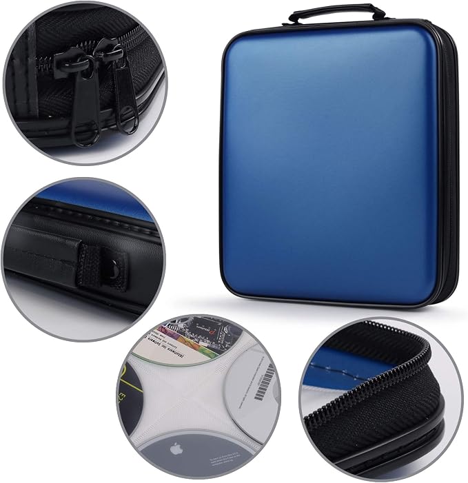 DVD Storage CD Case Holder: 160 Capacity CD Sleeves Black Disc Cases Binder for Car - CD Hard Organizer Box - Large DVD Wallet for Movie/Music/Game & Portable CD Book - Image 4