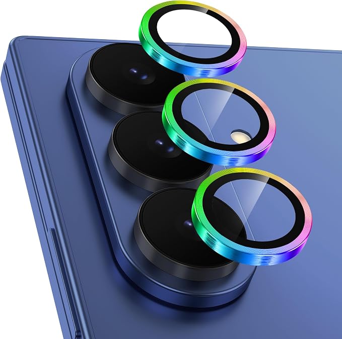 Meshine for Samsung Galaxy Z Fold 8 Ultra Camera Lens Protector,Scratch Proof,Strong Adsorption,9H Hardness with Metal Ring Camera Cover,Case Friendly,Accessories Lens Protector,Colorful by Meshine