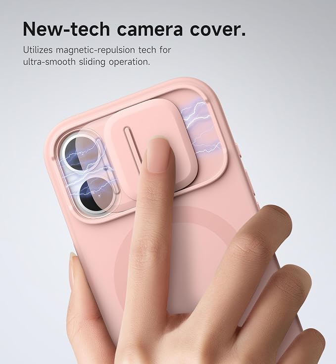 SURITCH for iPhone 17 Case with Camera Control Cover, Camera Slide Cover and Adjustable Kickstand, Compatible with MagSafe, Shockproof Bumper Protective Cases 6.3 Inch, Pink - Image 4
