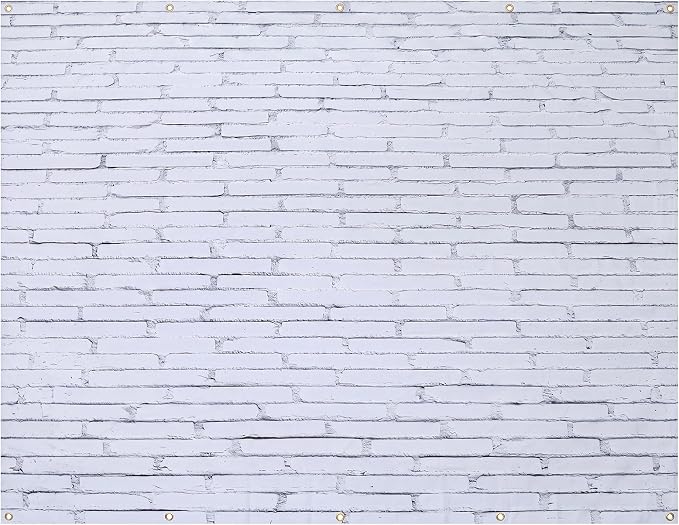 15 x 10 ft Brick Wall Backdrop for Photoshoot Polyester Fabric White Brick Backdrop Background for Fireplace Home Decoration Newborn Birthday Party by VitalCozy
