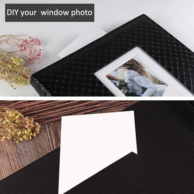 RECUTMS Photo Albums 4x6 Pictures, 600 Pockets Large Capacity Picture Album | Acid-Free Black Pages, Leather Cover, Dual Horizontal/Vertical Pockets, Custom Photo Cover, Perfect for Wedding, Family&Trave - Image 7