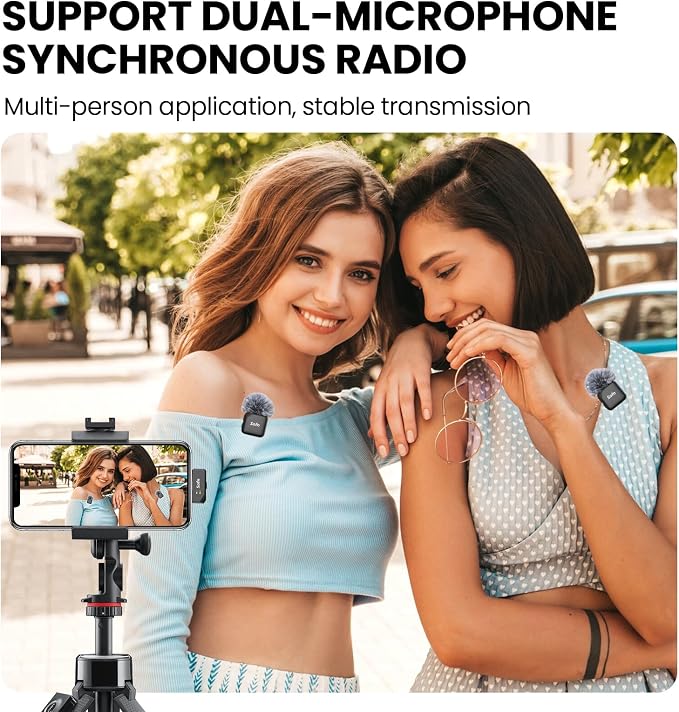 Wireless Lavalier Microphone for iPhone & Android Magnetic Mini Clip Mic | AI Noise Reduction;Lightning & Type-C;9g Light;55H Battery Life with Charging Case for TikTok YouTube Vlog Content Creation - Image 6
