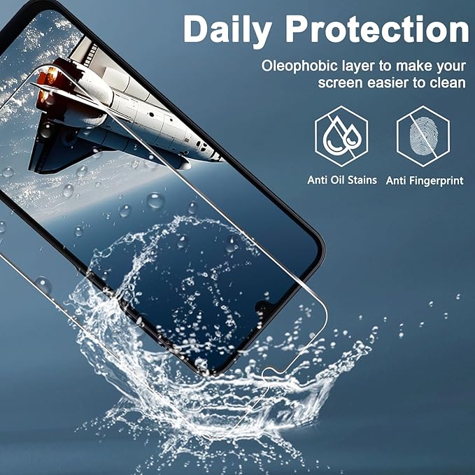 [3+3 Pack] Galaxy A16 5G Screen Protector + Camera Lens Protector, 9H Tempered Glass, Anti Scratch, Easy Installation, Bubble Free, HD Screen Protector for Samsung Galaxy A16 5G - Image 5