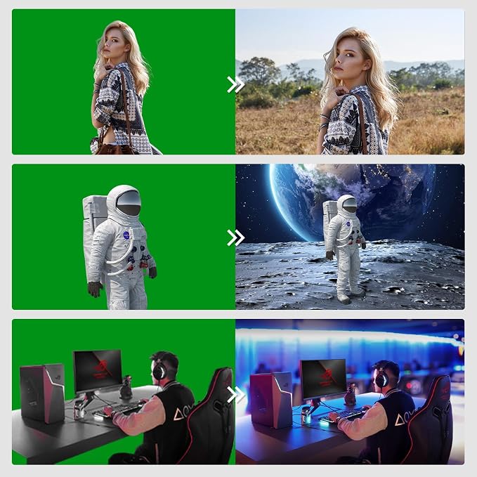 BEIYANG 5 Ft x6.5 Ft Photography Backdrop Green Screen, Green Background Non-Reflective Fabric, Wrinkle Resistance Greenscreen Photo Background for Chromakey Photo Studio Video Shooting - Image 6