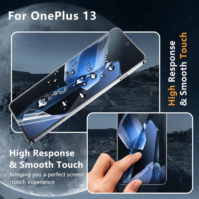 3 Pack for OnePlus 13 Screen Protector [Not Glass] | with Installation Frame,Support Fingerprint Unlock, Edge Coverage, Touch Sensitive, Anti-Scratch, Case Friendly - Image 5