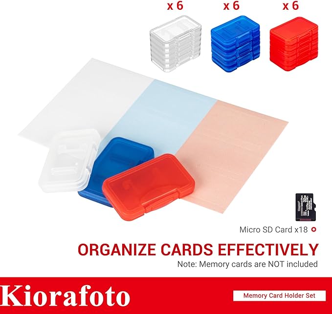 18PCS Multi-Color Clear Plastic MicroSD Card Holder Case for 18 TF Cards | with Labels,MicroSD MSD Memory Card Storage Organizer,for 18 Micro SD SDXC SDHC TF Cards,NOT Include any Cards - Image 2