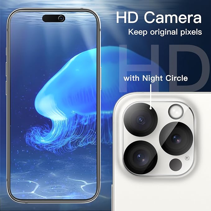 JETech Privacy Screen Protector for iPhone 15 Pro, 2+2 Pack | Anti-Spy Tempered Glass, with Camera Lens Protector, Easy Installation Tool - Image 7