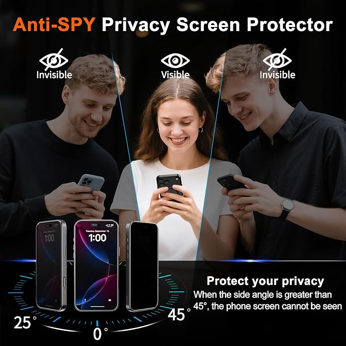 for iPhone 14 Pro Max Case with Privacy Screen Protector, Gray | Full Camera Protection, Translucent Matte Magnetic, Compatible with MagSafe, Shockproof Phone Cover, Slim Fit - Image 7