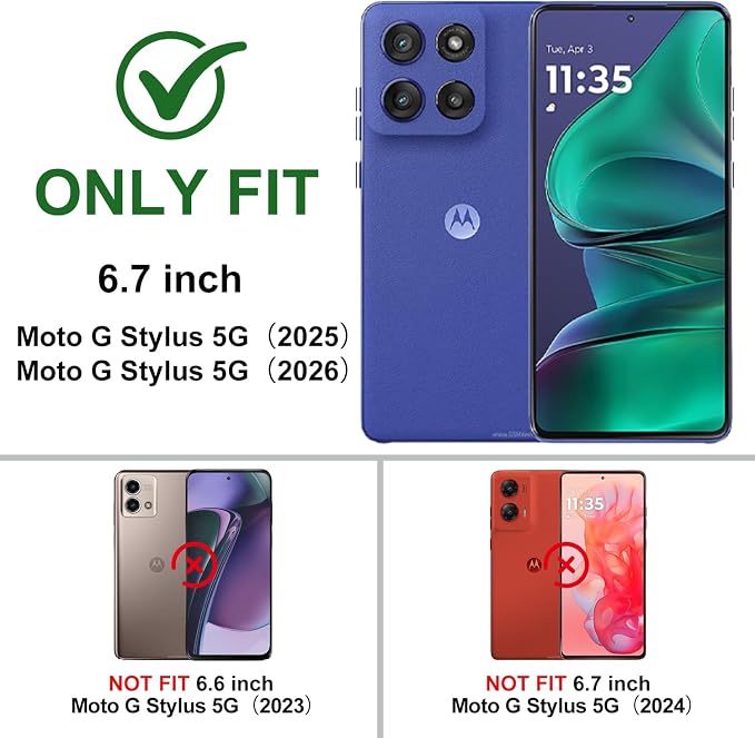 Gritup for Motorola Moto G Stylus 5G 2026 Case: G Stylus 5G 2025 Case with Screen Protector*2 [Magnetic Stand] [Slide Camera Cover] Shock Proof Military-Grade para G Stylus-5G-2025 Green - Image 2