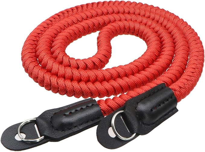 Paracord Camera Strap Long Camera Neck Shoulder Strap for SLR DSLR Digital Mirrorless Cameras 47inch/120cm Red by HITHUT