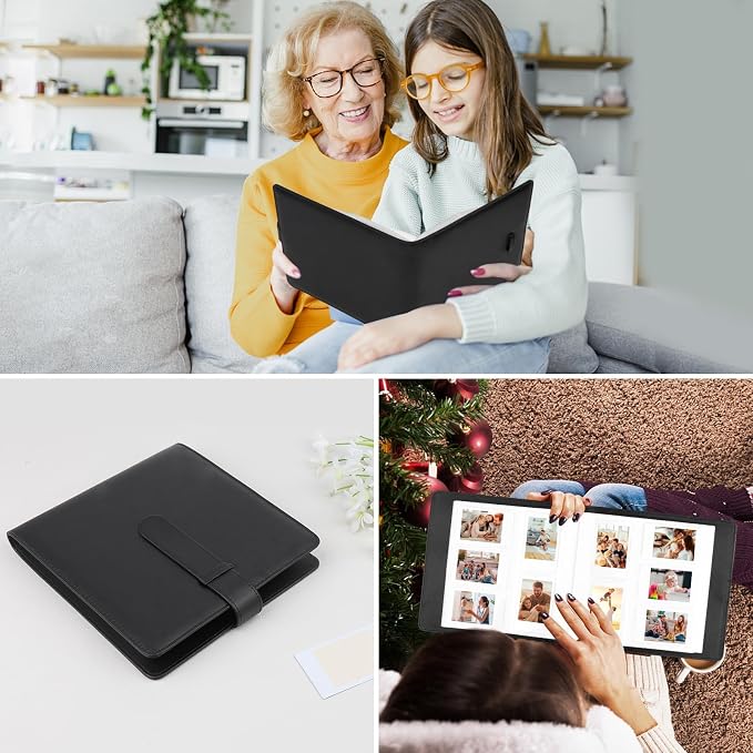 Veicevol 360-Pocket Album for Instax Mini & Polaroid 2x3 inch Photos, Black | Designed for Instax Mini and Polaroid 2x3 Photos, PU Leather Cover, Horizontal & Vertical Pockets, Wedding Birthday Travel - Image 8