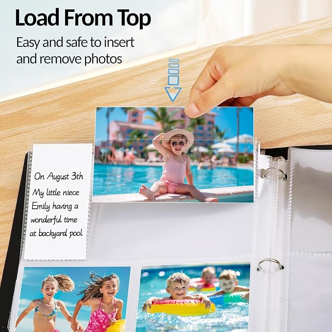 Fabmaker 100 Pack 4x6 Photo Sleeves for 3 Ring Binder, Hold 600 Photos | Clear Plastic Binder Sleeves, Photo Album Refill Pages, Acid Free Archival Page Protector, Binder Inserts for Postcard - Image 7