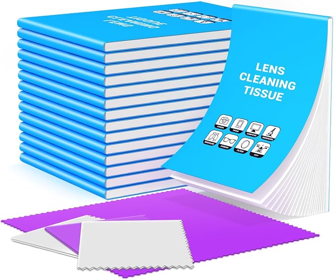4 Premium Cleaning Cloth and 700 Sheets Lens Cleaning Tissue Paper | Premium Lens Cleaning for Glasses, Screens, Microscope, Camera Lenses, Precision Optics, Lens Cleaning and Maintenance by midukit
