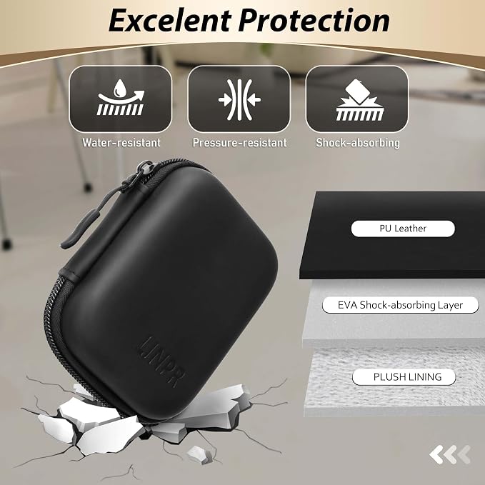 Digital Camera Case for KODAK PIXPRO FZ55/FZ45,Case Only, Matte Black | Fits CAMKORY DC403 and Canon PowerShot ELPH 360 HS Compact Digital Cameras, Small Hard Shell Camera Pouch with Mesh Pocket - Image 5