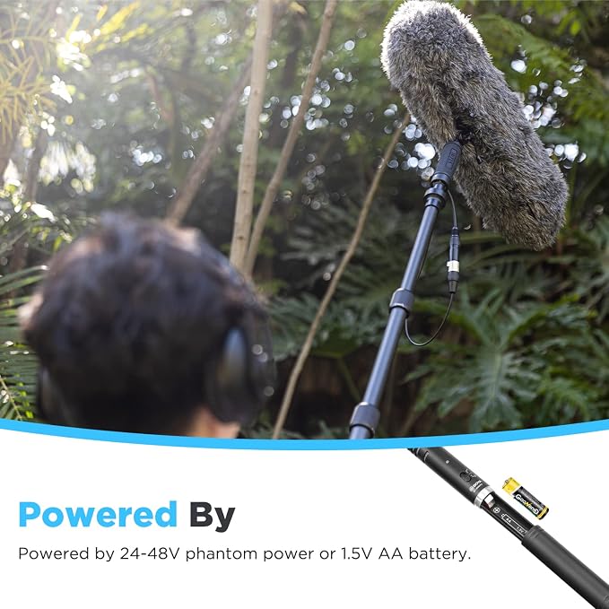 BOYA XLR Microphone BY-BM6060 Super-Cardioid Shotgun Condenser Microphone with 24 48V Phantom Power for Camera Film Interview ENG/EFP Outdoor Recording - Image 6