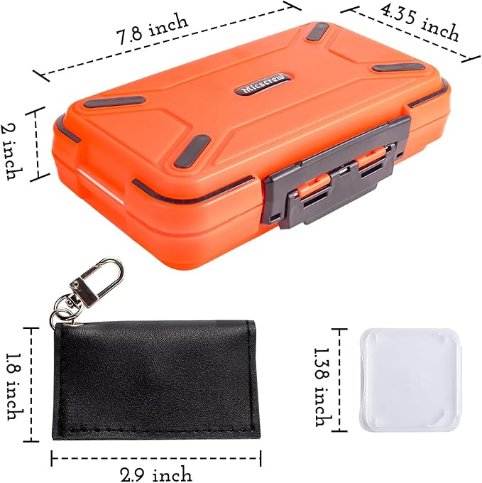 36-Slot SD Card Holder with Clear Cases, Orange Camera Organizer | Memory Card Case with 36 Transparent Holders and 40 Writable Labels, Storage for Cameras - Image 2