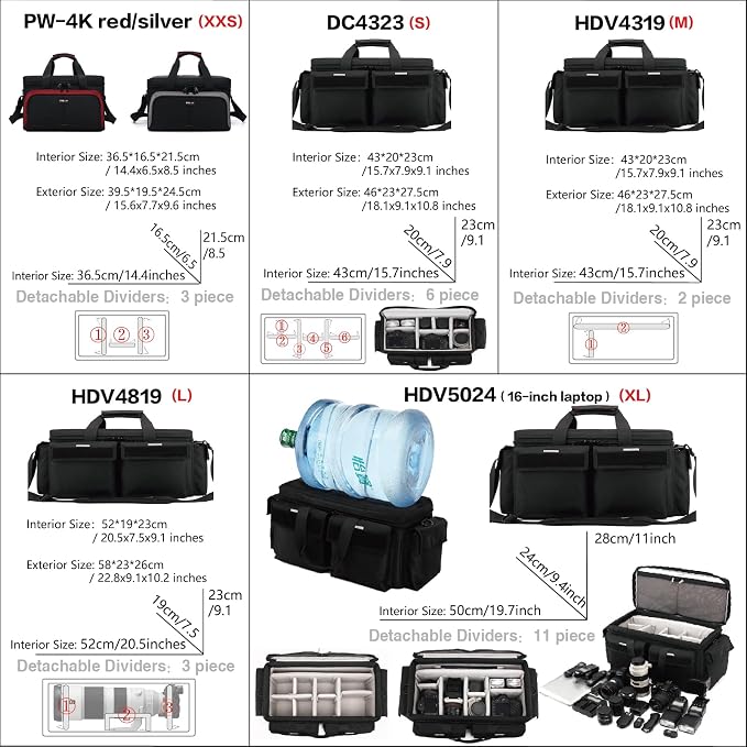 Large Camera Shoulder Bag, Pressure proof &Waterproof DSLR SLR Mirrorless Gadget Case,Messenger Photography Accessories Storage Pouch for EX280 Z280(M) - Image 4