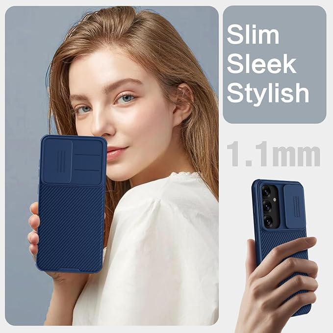 Nillkin for Samsung Galaxy S25 Ultra Case with Camera Cover, [Lens Protection] Mil-Grade Shockproof Protective Bumper Hard Cover Slim Phone Case for Galaxy S25 Ultra Cases 6.9'' Blue - Image 6