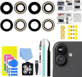 LEAFE for iPhone 16/iPhone 16 Plus Camera Lens Replacement | 2 Set OEM Original Back Rear Camera Lens Glass Replacement Kit for iPhone 16/16 Plus with Pre-Installed Adhesive by LEAFE