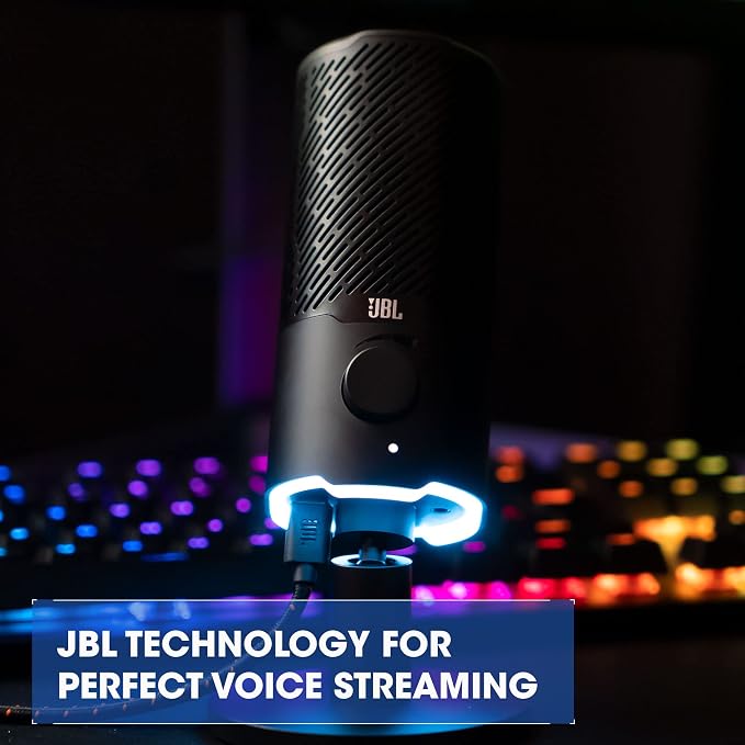 JBL Quantum Stream USB Condenser Microphone, Dual Pattern - Black | Dual Pattern Condenser Mic With Clear Audio, 360 Degree Adjustable Stand, For Streaming, Recording, And Conferencing - Image 3