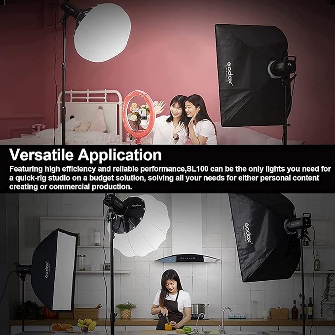 Godox SL100D LED Video Light,100W TLCI≥97 CRI≥96,5600K Continuous Lighting, 8 FX Lighting Effects, 32100Lux @1M Bowens Mount COB LED Continuous Light for Video Shooting,Content Creating,Photography - Image 6