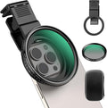 APEXEL 67mm Variable ND2-32 ND Filter for iPhone/DSLR Neutral Density Filter for iPhone Camera Lens 16 15 14 13 12 Pro Max Samsung Galaxy Huawei with Adapter Ring, Universal Clip, Cold Shoe by Apexel