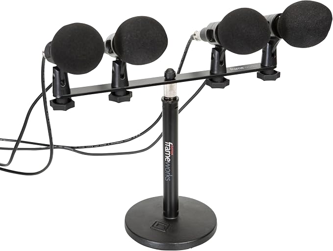 Gator Frameworks 1-to-4 Mic Mount Bar with Standard 5/8-Inch Thread Suitable for Most Microphone Stands Boom Arms (GFWMIC1TO4) - Image 6