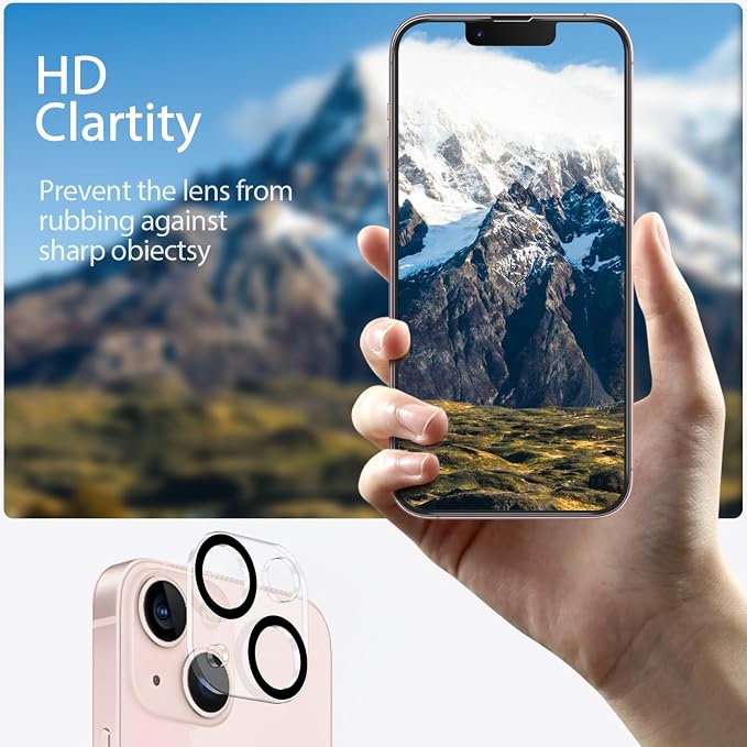 3 Pack Privacy Screen Protector for iPhone 13 +3 Pack Camera Lens Protector with Tempered Glass,Touch Sensitive and Case Friendly(iP-13 - Image 8