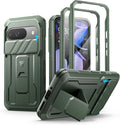 Dexnor for Google Pixel 9 Case with Slide Camera Cover & Built-in Screen Protector & Heavy-Duty Kickstand,Full-Body Protective Cover Rugged Bumper Cases for Pixel 9,Army Green(2024) by Dexnor