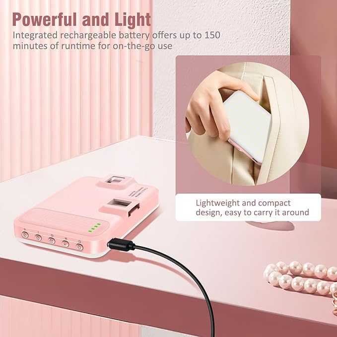60 LED Portable Selfie Light Video Conference Lighting with Clip & Camera Tripod Adapter Rechargeable 2200mAh CRI 97+, 9 Light Modes for Phone iPhone Webcam Laptop Photo Makeup - Image 5