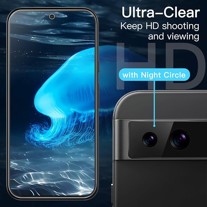 JETech Screen Protector for Google Pixel 8a, 2+2 Pack | with Camera Lens Protector, HD Clear Tempered Glass, Anti-Scratch Protection, Easy Installation Tool - Image 6