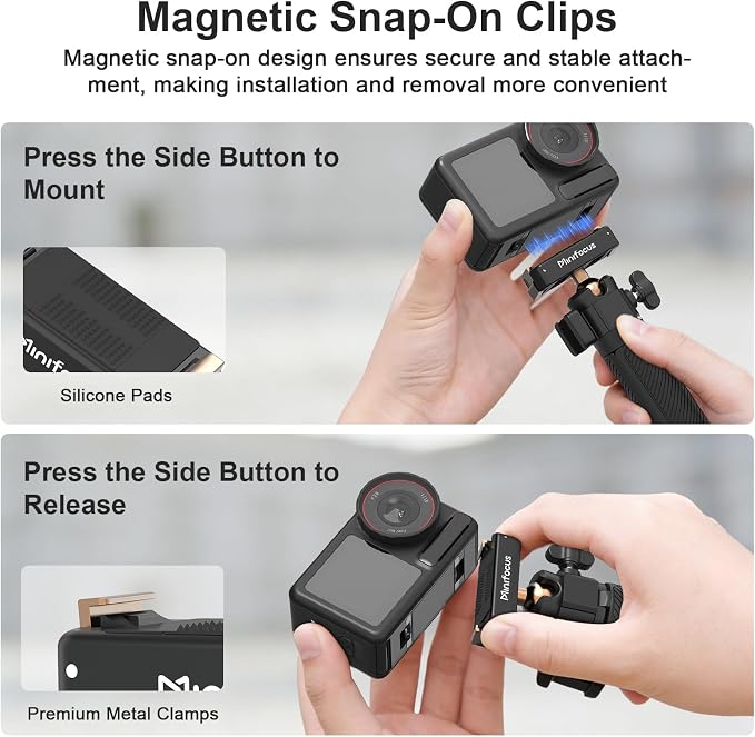 Mini Extension Tripod with Magnetic Quick Release Compatible with Osmo Action 5 Pro/4/3, Osmo 360, 2-in-1 Extendable Selfie Stick Tripod 360° Ball Head & Cold Shoe Mount Handle Grip/Extendable Rod | Travel Handle Grip for Action 5PRO/4/3|Cold Shoe Moun... - Image 5