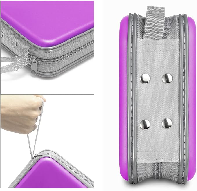 Siveit DVD Case, CD Case Holders DVD Binder Wallet Hard Plastic 48 Capacity CD/DVD Disc Cases Storage Binder for Car Home Office Travel (Purple) - Image 3
