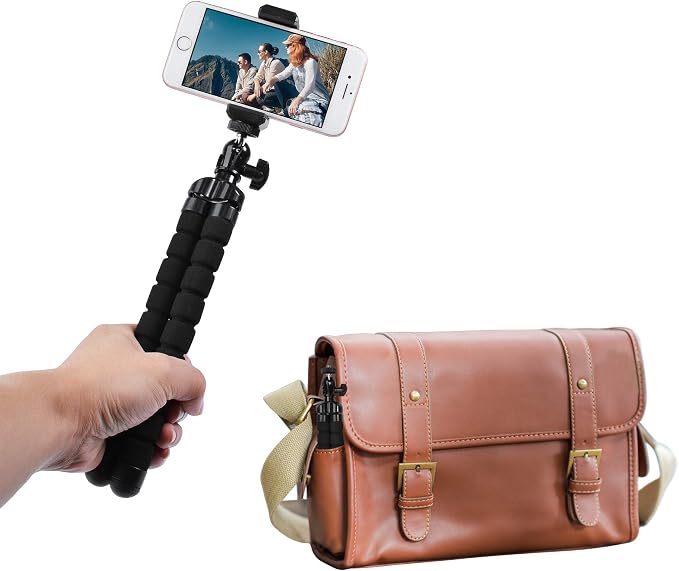 Phone Mini Tripod, Ruittos Premium Flexible Mobile Phone Tripod Stand Compatible with iPhone Samsung Go Pro, Small Digital Camera, Black - Image 8