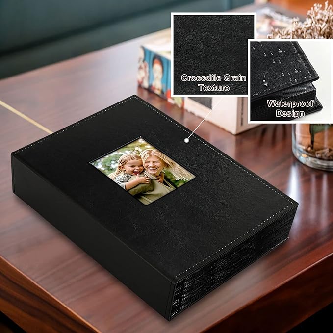 Ywlake Photo Album 4x6 300 Pockets, Leather Photo Albums Holds 300 Horizontal Only Pictures Black - Image 2