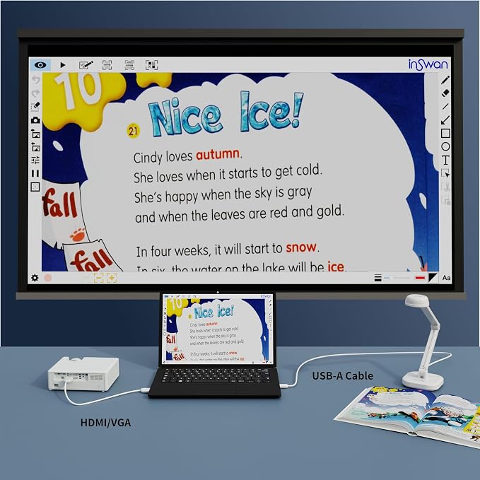 INS-1 Classic USB Document Camera/Webcam, 8MP, Built-in LED, Mic | Auto Focus, Plug & Play, Compatible with Windows / Mac / Chromebook for Distance Learning, Live Demo, Online Teaching, White - Image 8