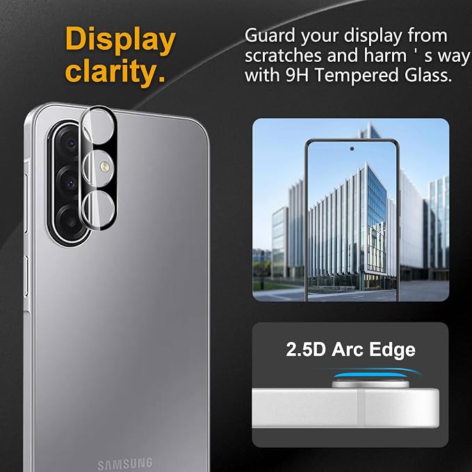 3 Pack Camera Lens Protector for Samsung Galaxy A17 5G | Tempered Glass,Anti-Fingerprint,9H Hardness,Scratch Resistant,Easy to Install,Bubble Free,HD Clarity - Image 2